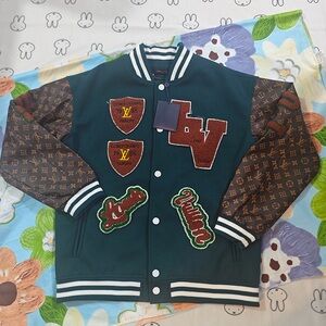 Louis Vuitton Dark Green Baseball Jacket